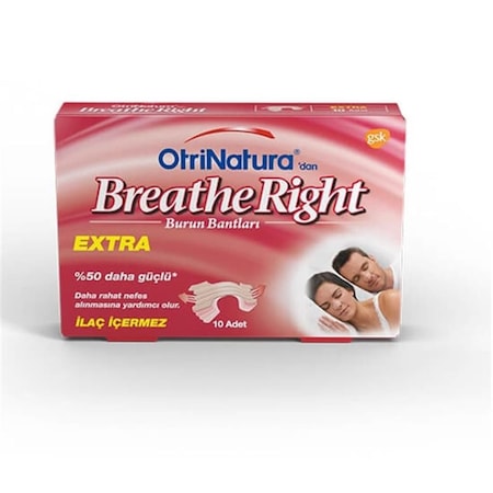 Breathe Right Ekstra Burun Bandı Normal Boy 10'lu x 12 Paket