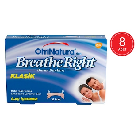 Breathe Right Klasik Burun Bandı Normal Boy 10'lu x 8 Paket