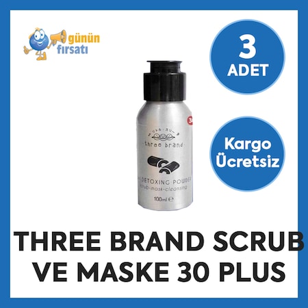 3 Adet Three Brand Scrub ve Maske 30 Plus - Erkekler İçin