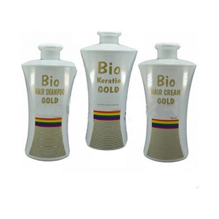 Bio Keratin Gold Kalıcı Brezilya Fönü Şampuan + Keratin ve Saç Bakım Kremi 700 ML