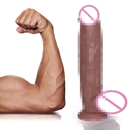 LoveUX Tıbbi Silikon Süper Yumuşak Yapay Penis Dildo 30 cm Haki