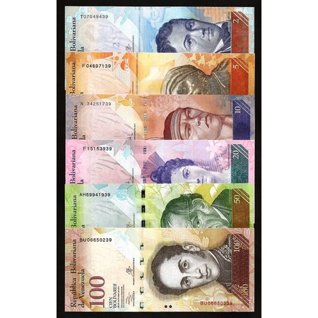 venezuela eski kagit para seti 2 5 10 20 50 100 bolivar 2013 20 fiyatlari ve ozellikleri