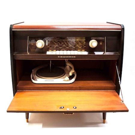 Antika Lambalı Grundig Müzik Dolabı 102/60 Radyo&Pikap Plak Çalar