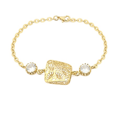 Altin Gurmet Zincirli Kadin Bileklik Fbl2127 Myra Gold