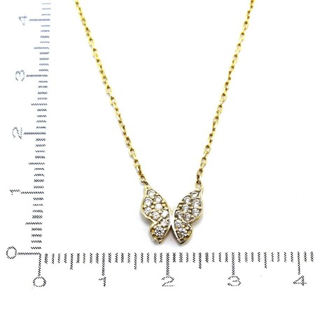 14 Ayar Altin Zirkon Tasli Kelebek Kolye Kly3055 Myra Gold