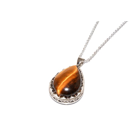 Amber Drop Pendant with Peridot on Silver Chain JWL1