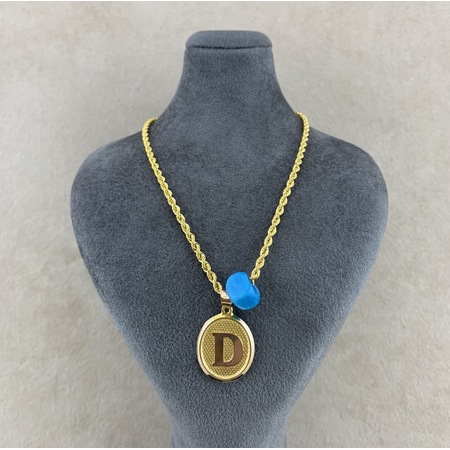 Tek Tas Harf Altin Kolye Persona D Harfi Penna Jewels