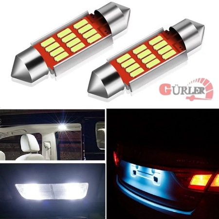 sofit led 12v w5 canbusli plaka ledi tavan ledi 39mm beyaz 2 adet fiyatlari ve ozellikleri