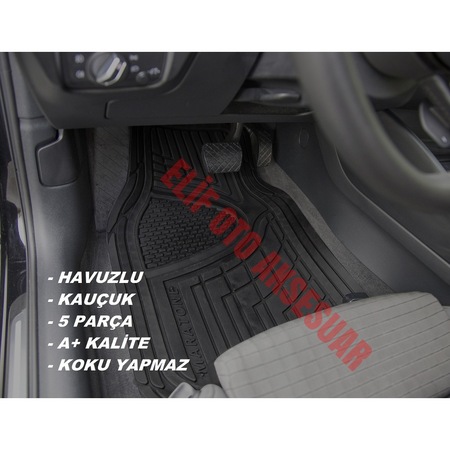 Fiat Doblo Havuzlu Oto Paspas Kaucuk Siyah Tekzen