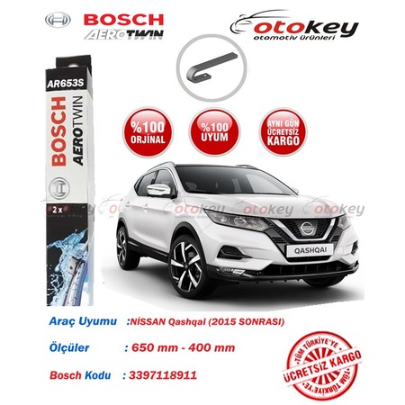 Nissan Qashqai Silecek Takimi 2015 Ve Sonrasi Bosch Aerotwin Pl