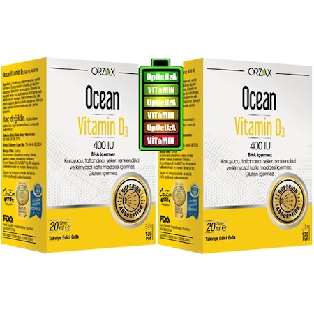 Ocean Vitamin D3 400 Iu 20 Ml Sprey 2 Adet Skt 112021