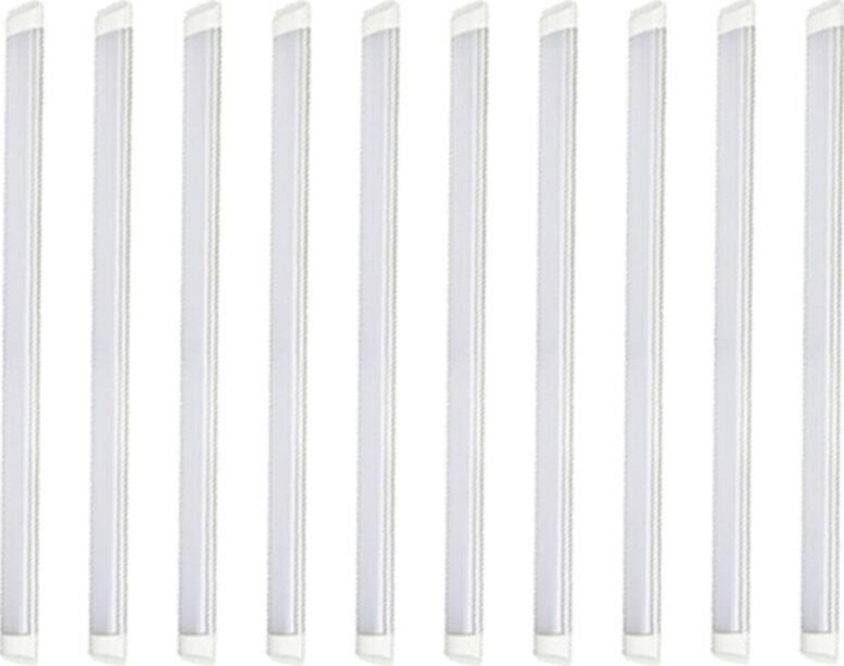 Penta 10'lu Paket 120 Cm 40 Watt Çift Sıra Ledli Led Bant Armatür 6500 Kelvin Beyaz Renk Beyaz