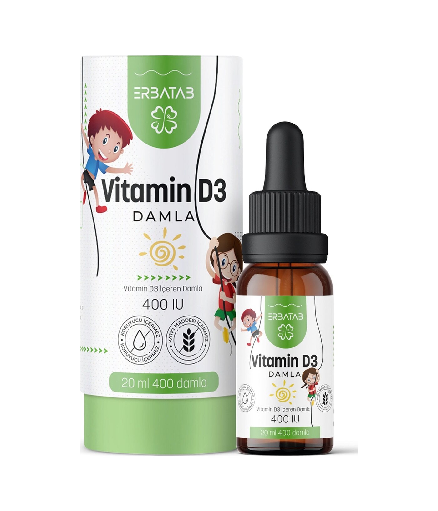 Erbatab Kids Vitamin D3 400 Iu Damla 20 ML