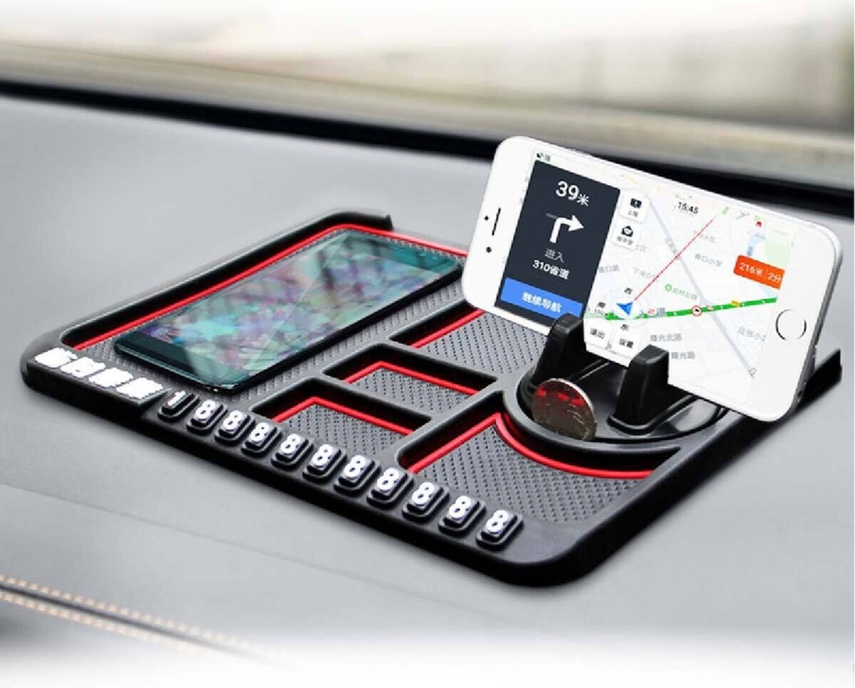 Araç İçi Kaydırmaz Ped 3d Numaratör Telefon Tutuculu Torpido Kaydırmaz Xl Kare 1 Adet