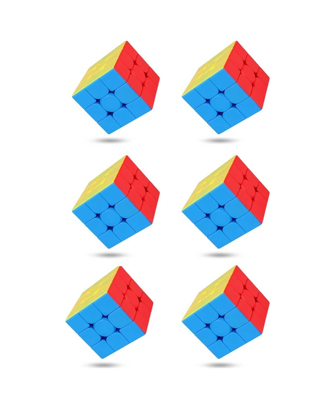 6 Adet Speed Cupe Rubik Küp Zeka Küpü 3x3 Canlı Renkler Hız Küpü,fidget Oyuncak Seyahat Zeka Oyunu