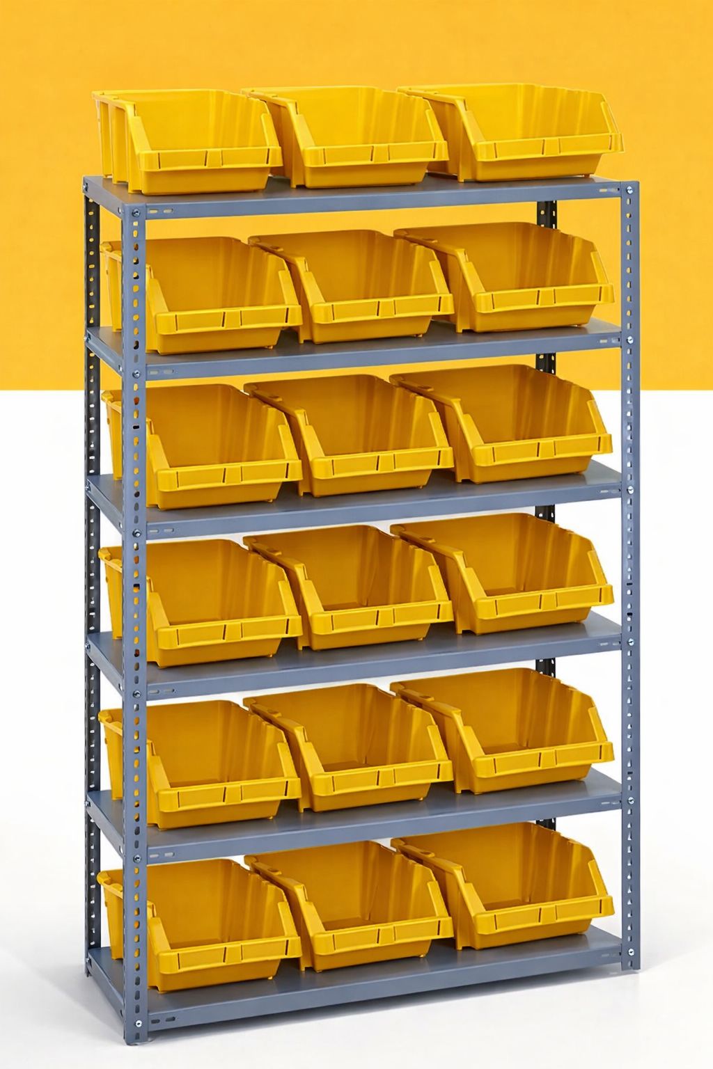 6 Katlı Galvaniz Çelik Raf - Depo, Arşiv, Kiler, Dosya, Market Rafı 31x93 Cm-150 Cm-0.70 Mm Gri