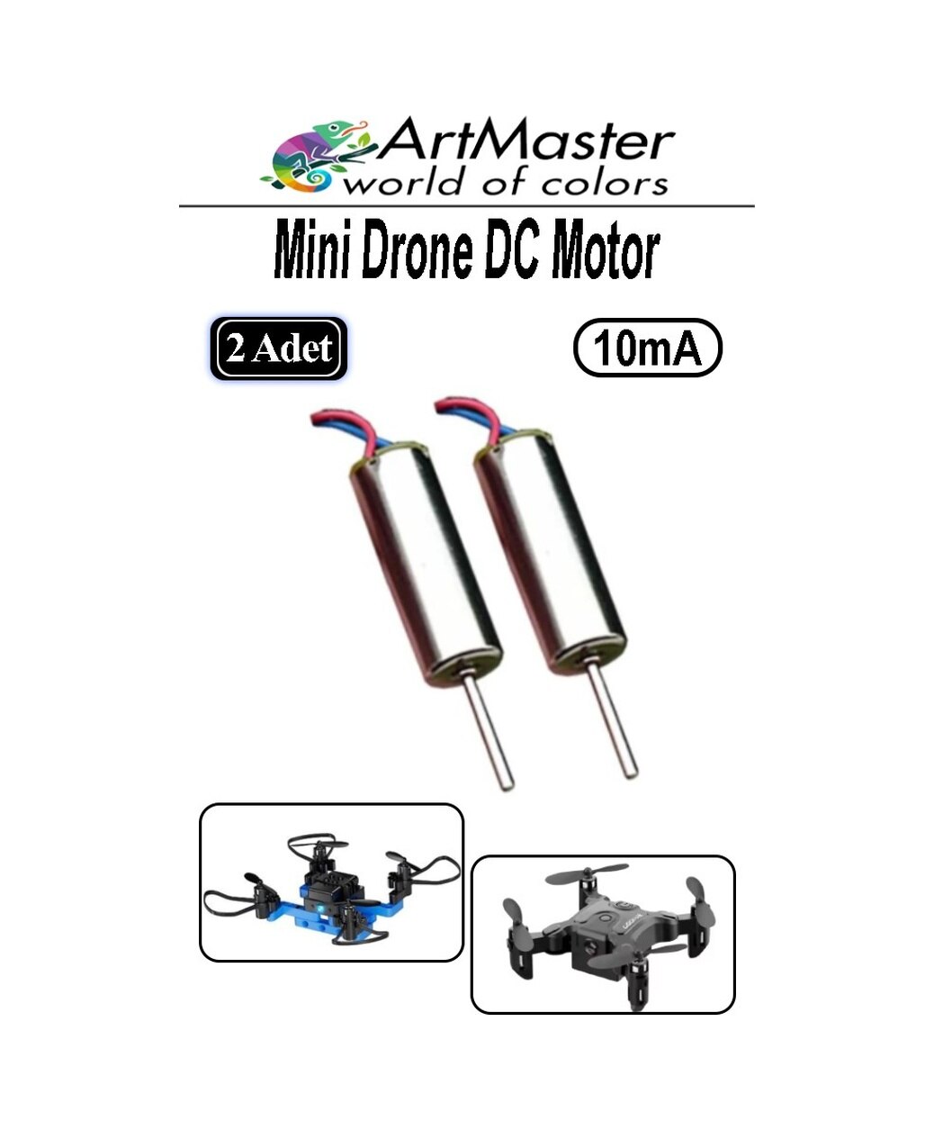Mini Drone Motoru 2 Adet Çekirdeksiz Yüksek Hızlı Güçlü Deney Dc Dron Motoru Uçak Mini Drone Motoru Okul Helikopter