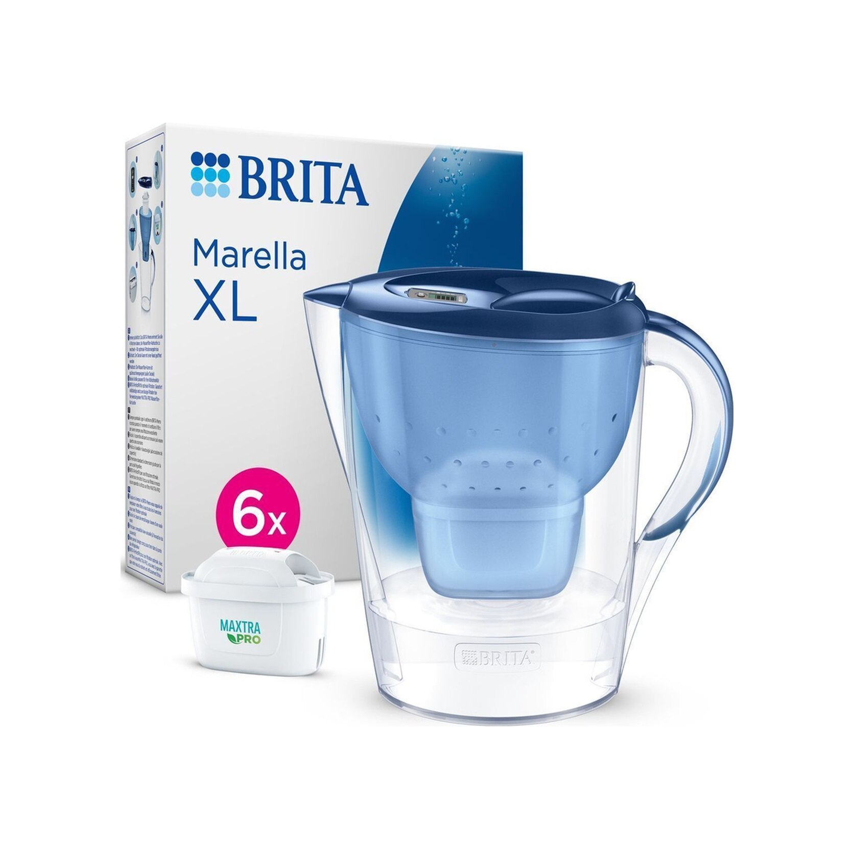 BRITA Marella XL 6x Maxtra Pro All-In-1 Filtreli Su Arıtma Sürahisi - Mavi 3,5 lt