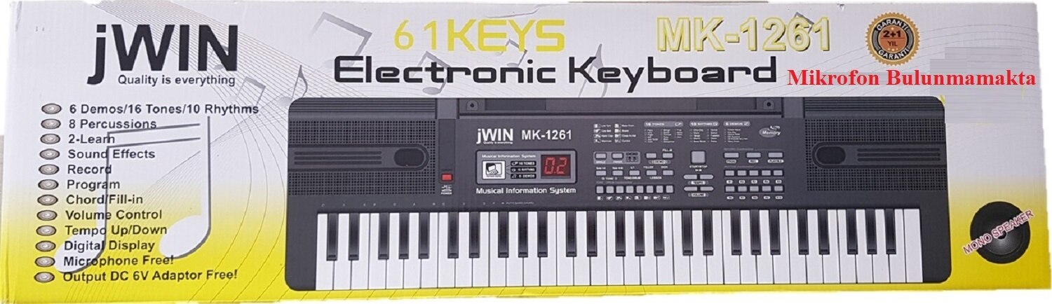 Jwin Mk-1261 61 Tuşlu Elektronik Org + Adaptör