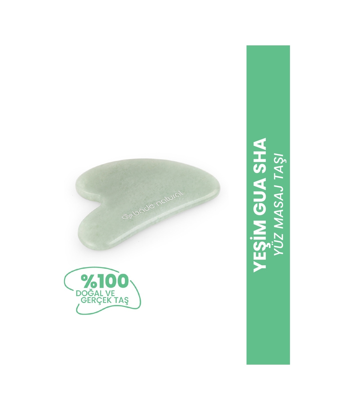 Bade Natural Gerçek Yeşim Gua Sha Yüz Masaj Taşı