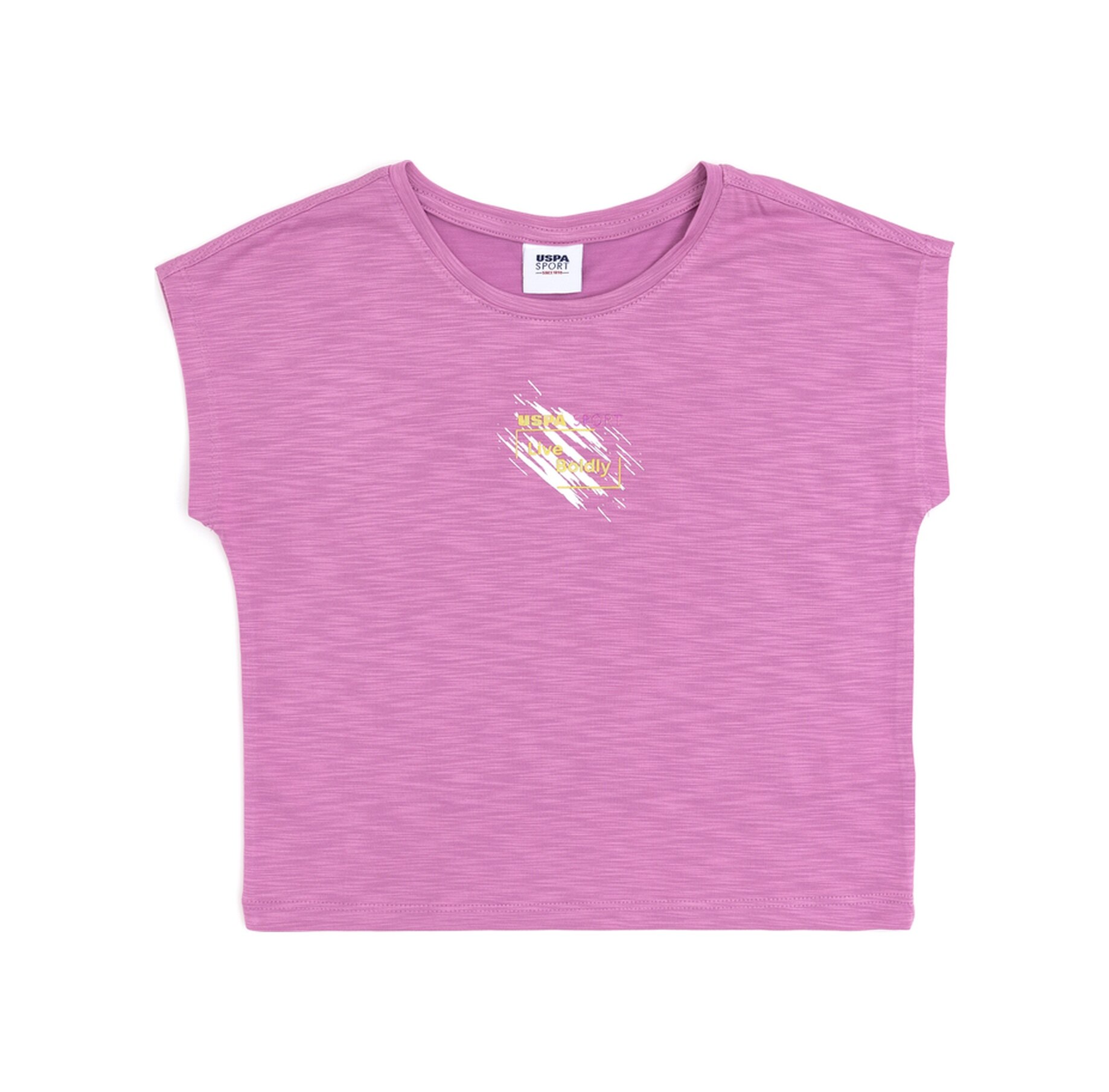 U.S. Polo Assn. Kız Çocuk Menekşe Bisiklet Yaka Tişört 50284354-VR037