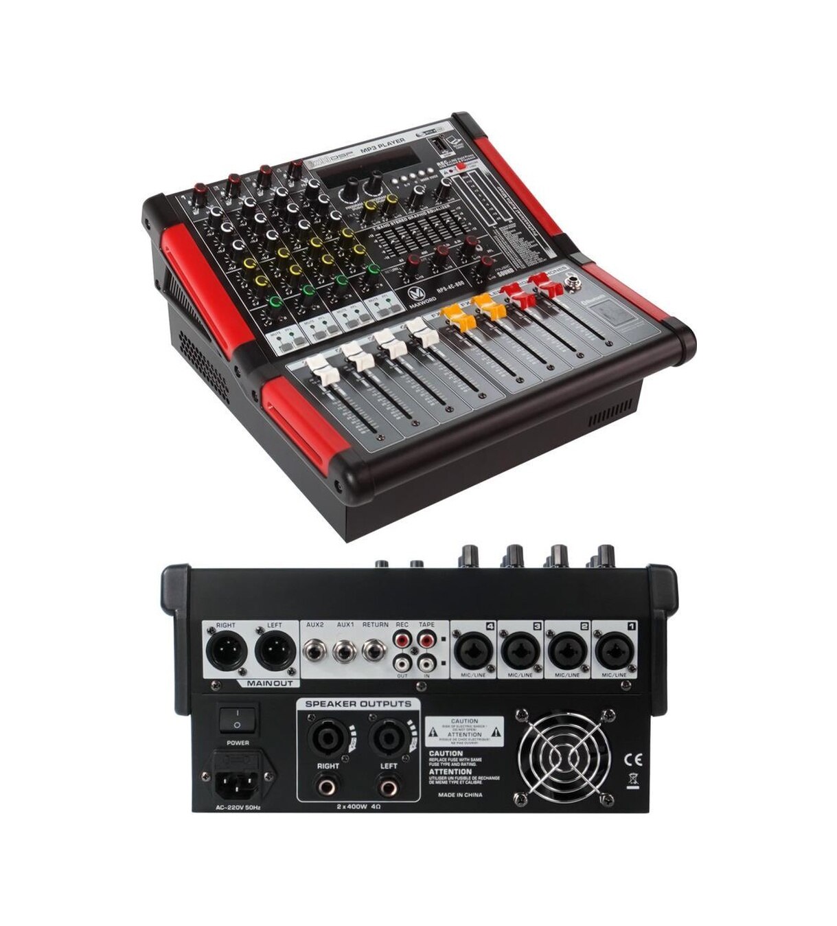 Maxword Rps-4c-800 Amfili Power Mikser 2x400w Mixer 2x99 Dsp Efektli