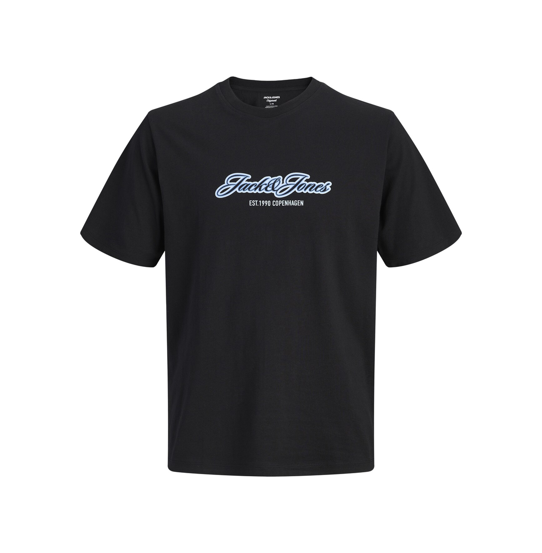 Jack & Jones Erkek Gögüs Logo Baskili Tisört - Catskill - 12297893 Siyah
