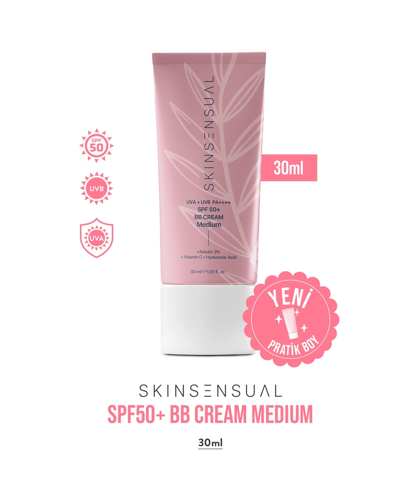 Skin Sensual BB Krem Medium 30ml SPF50 PA++++ | Leke Karşıtı, Aydınlık Cilt Görünümü | UVA/UVB Koruma