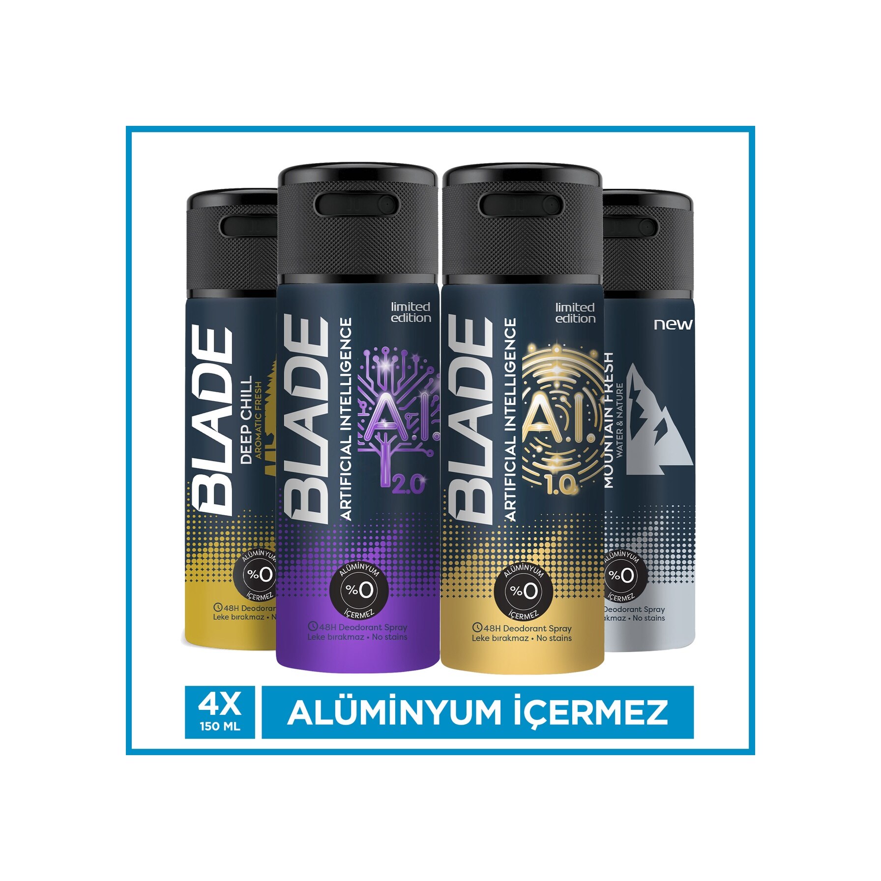 Blade Erkek Sprey Deodorant Karma Set 4 x 150 ML