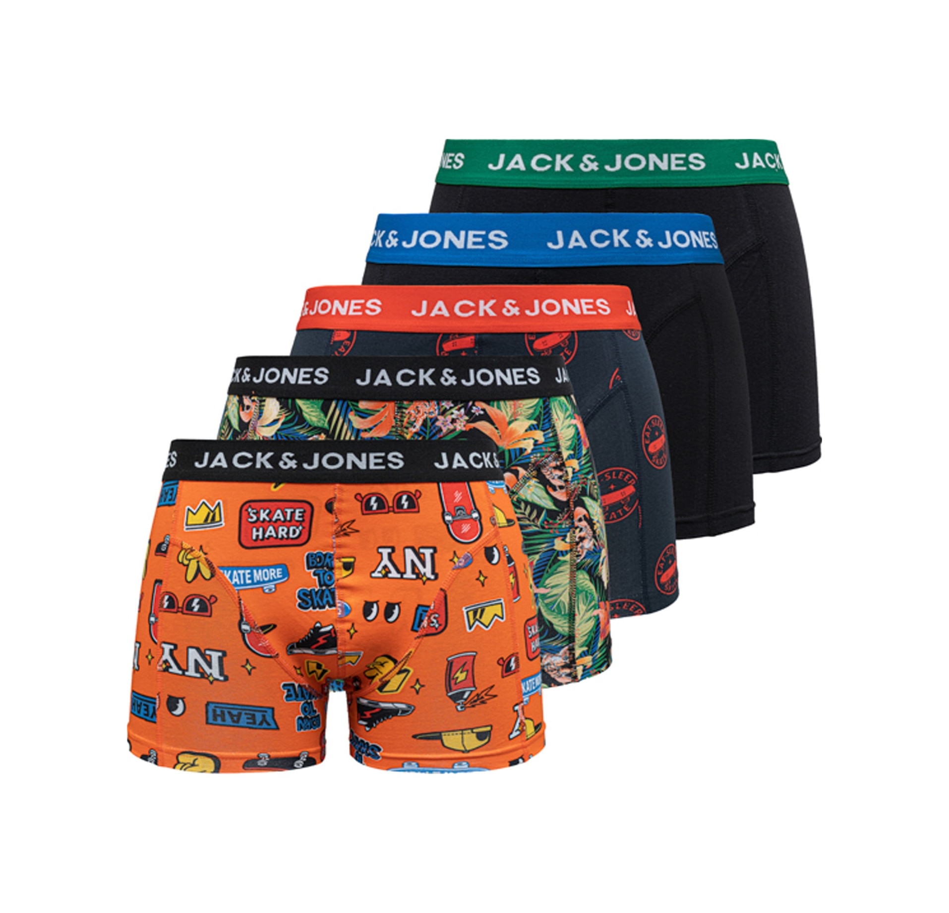 Jack & Jones Karışık 5'Li Boxer Paketi-Elements 12250110 Navy Blazer