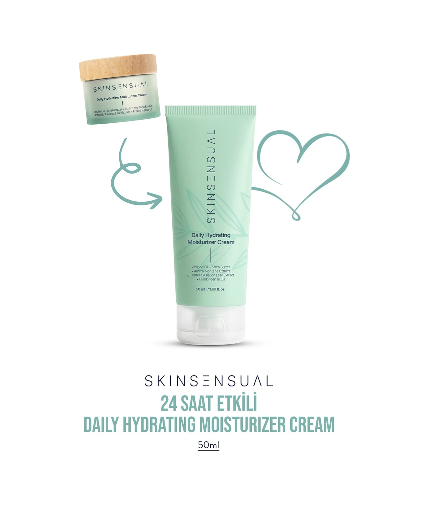 Skin Sensual Daily Hydrating Moisturizer Cream Jojoba Oil Shea Butter 24 Saat Etkili Nemlendirici