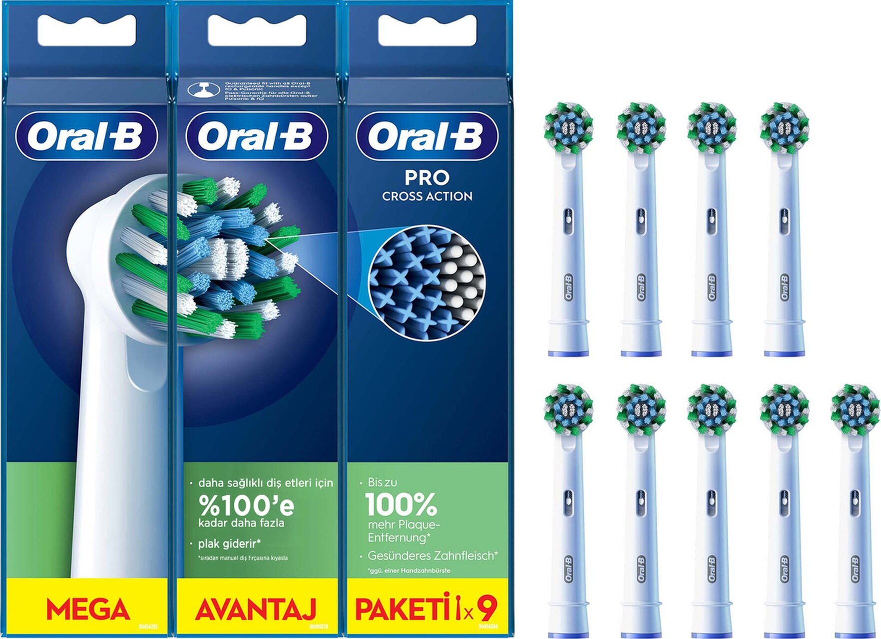 Oral-B Pro Cross Action Diş Fırçası Yedek Başlığı 9'lu