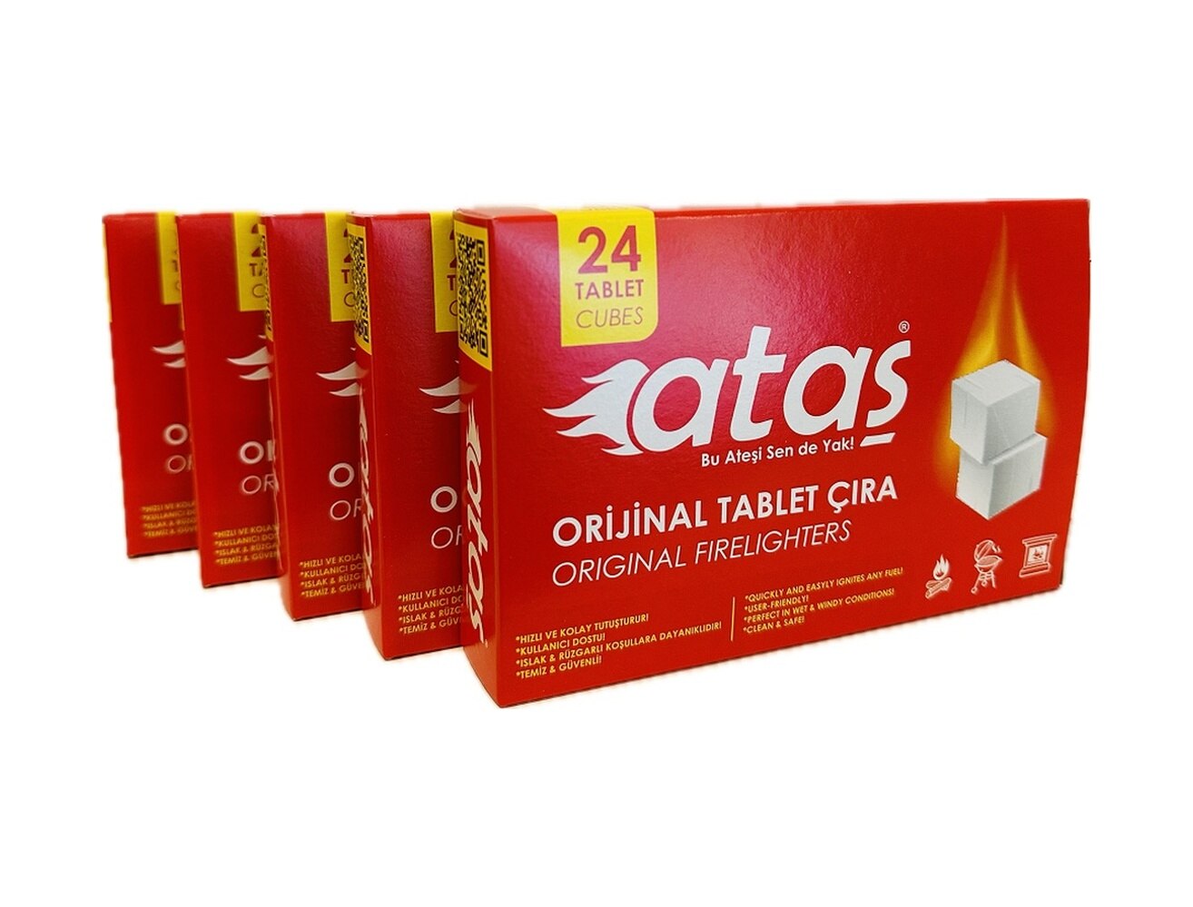 Ataş Kömür Tutuşturucu Tablet Çıra 5'li Paket