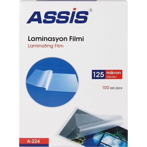 Assis Laminasyon  Filmi A4 100 Adet 125 Mikron