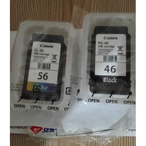 canon pg 46 cl 56 e404 e414 e464 e474 e484 siyah renkli kartus