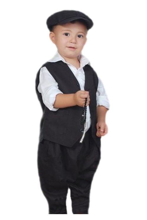 Şalvarlı Sekiz Köşe Kasketli Yöresel Bebek Kostümü