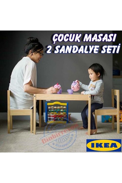 IKEA Ahşap Çocuk Masası 2 Sandalye Seti PB028 Fiyatları ve Özellikleri
