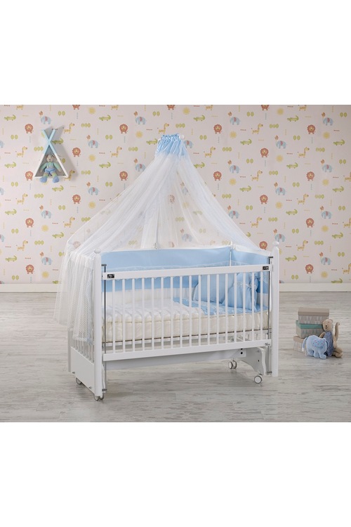 Meltem Smart Mondo Ahşap Beşik Takım 60x120 (Beyaz) Krem