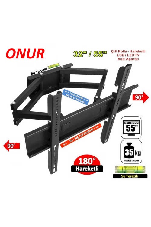 32" 55� inç Çift Kollu Hareketli Lcd Led Tv Duvar Askı Aparatı 32" 55� inç Çift Kollu Hareketli Lcd Led Tv Duvar Askı Aparatı