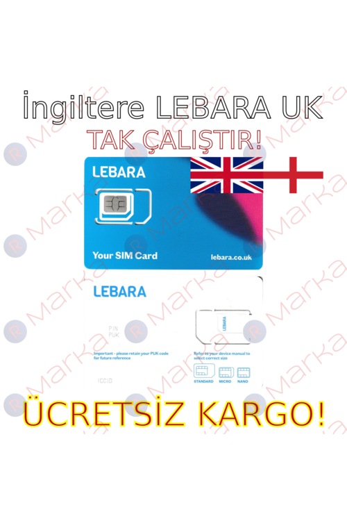 İngiltere Lebara UK (Vodafone) Sim Kart