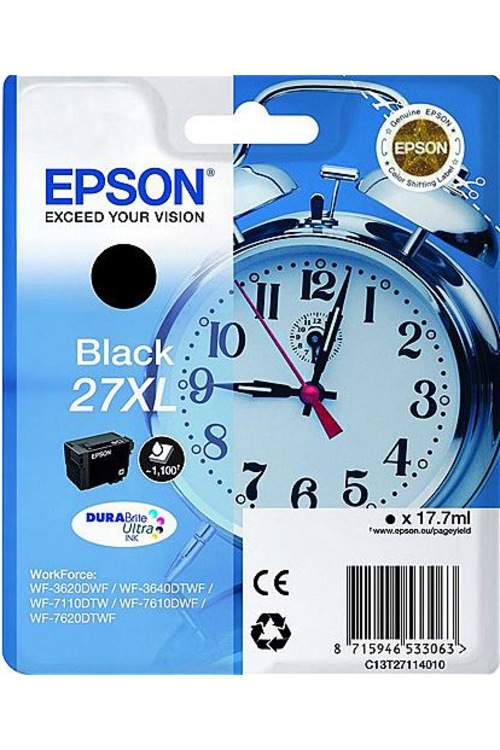 EPSON C13T27114010 (27XL) MÜREKKEP KARTUŞ SİYAH 17.7 ML
