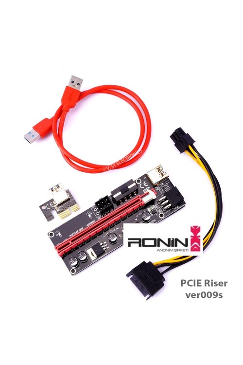 PCI-E 1x - 16x Riser Kart Ver009s USB 3.0