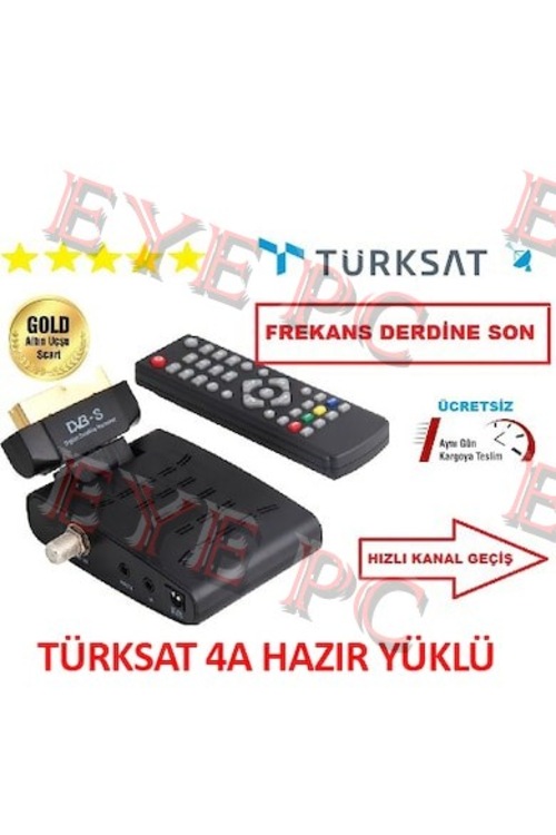TÜPLÜ TV UYUMLU SCART GİRİŞLİ MİNİ UYDU ALICISI HAZIR YÜKLÜ
