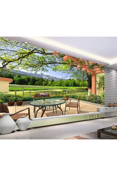 Balkon ve Doğa 3D Etkili (Boyutlu) Duvar Kağıdı Fiyatları ve Özellikleri