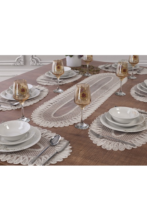 Tropikhome Amerikan Servis Supla Ve Runner Seti Vivien Set