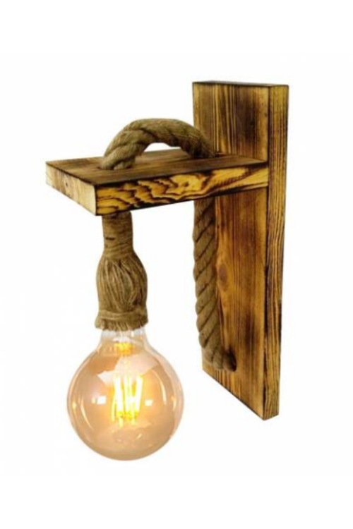 Retro Ahşap Duvar Aplik Rustik Edison Tavan Aydınlatma Akıllı Raf