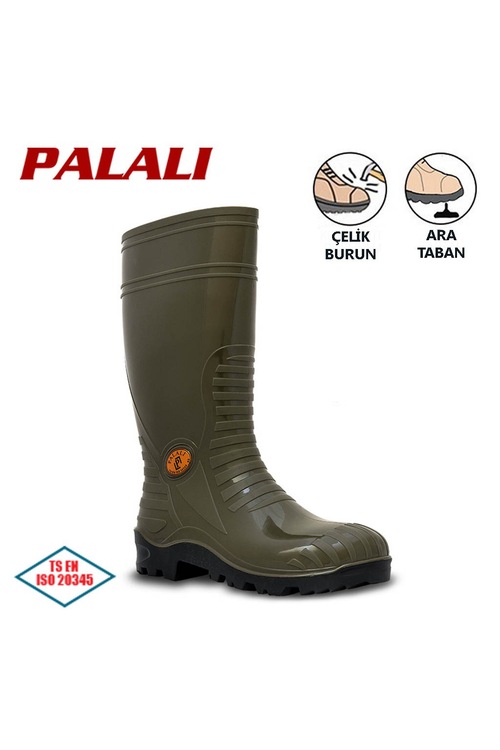 Palalı PVC S5 Çelik Burun - Çelik Ara Tabanlı Emniyet Çizmesi