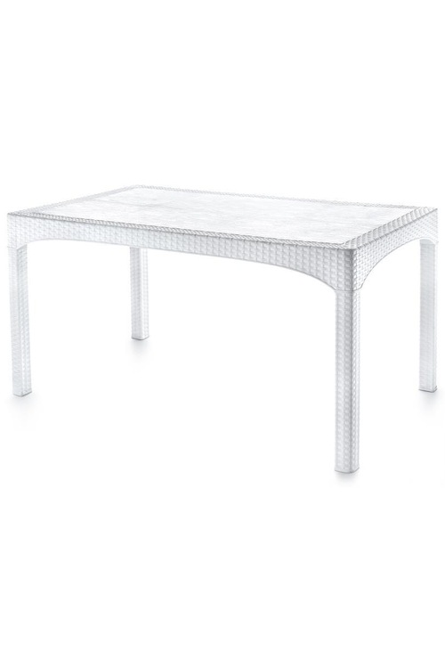 Omnipazar SY-2587 Beyaz Rattan Dikdörtgen Kapalı Masa 44177