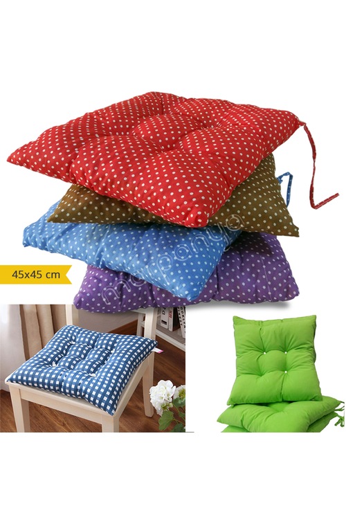 Pofuduk Kare Sandalye Minderi 45x45cm Düğmeli 45x45cm Pofuduk Kare Sandalye Minderi 45x45cm Düğmeli 45x45cm