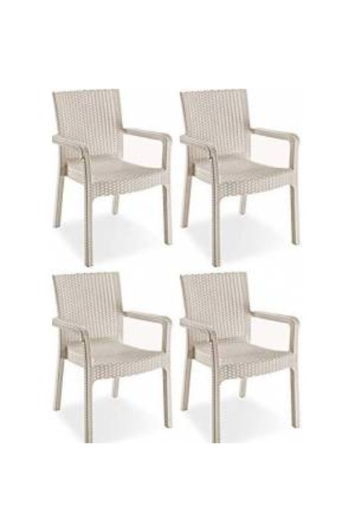 Raddan Plastik Bahçe Koltuğu Rattan Sandalye Kollu Raddan Plastik Bahçe Koltuğu Rattan Sandalye Kollu